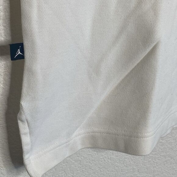 JORDAN Men’s White V Neck 100% Cotton T Shirt with Jumpman Logo Size L - Picture 2 of 9
